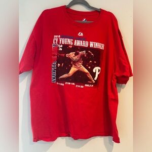 Vintage Majestic Roy Halladay Phillies 2010 Cy Young Shirt
